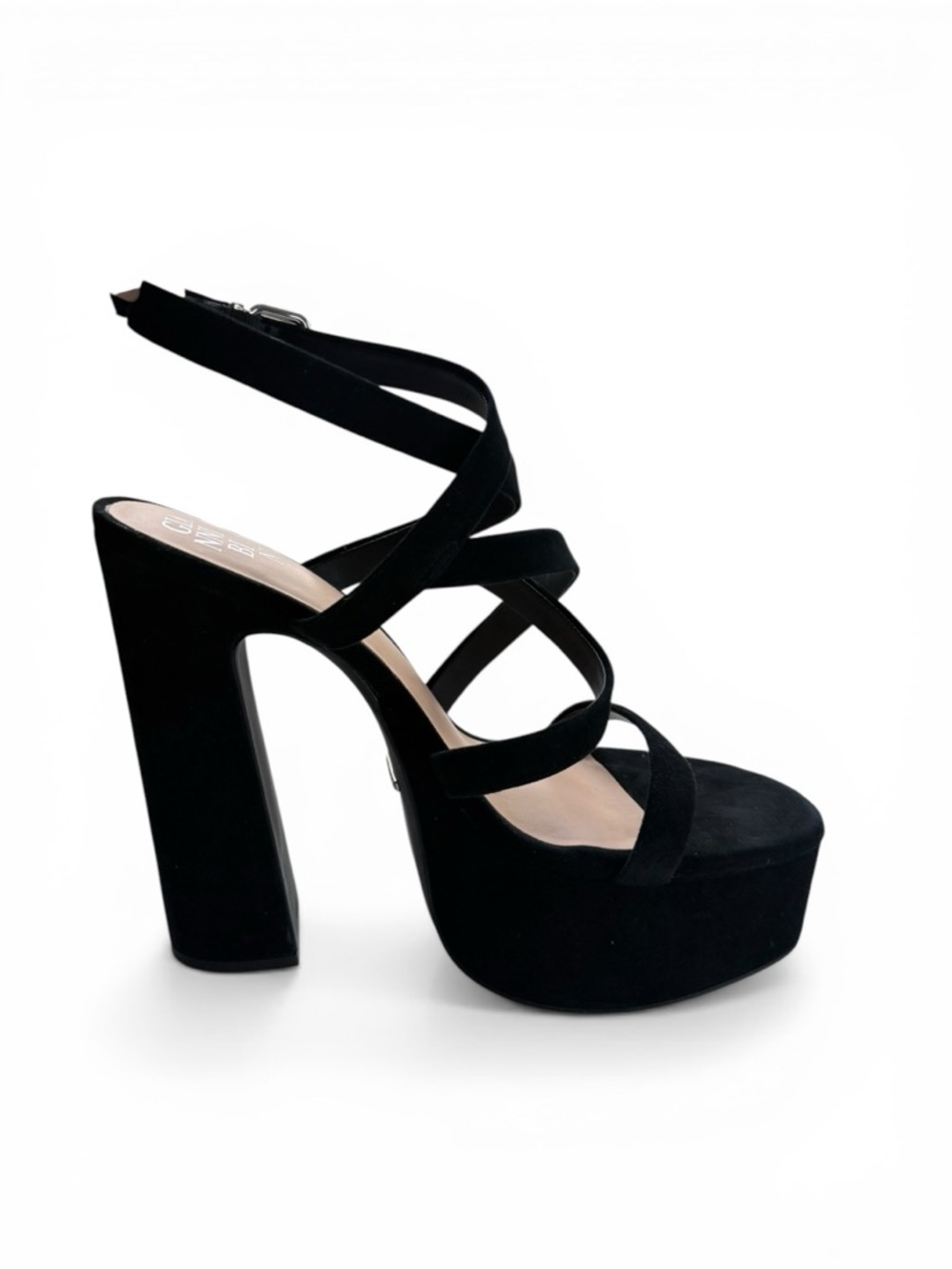 Gianni Bini Sandals Women Black Leather Platform Block Heel Size 10 NWT - Picture 5 of 10